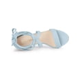 thumbnail image 4 of BLISSFUL STEP Edition Women's Sandals Solid Color Mid Block Heels Lace up Sandals Sky Blue 8, 4 of 7