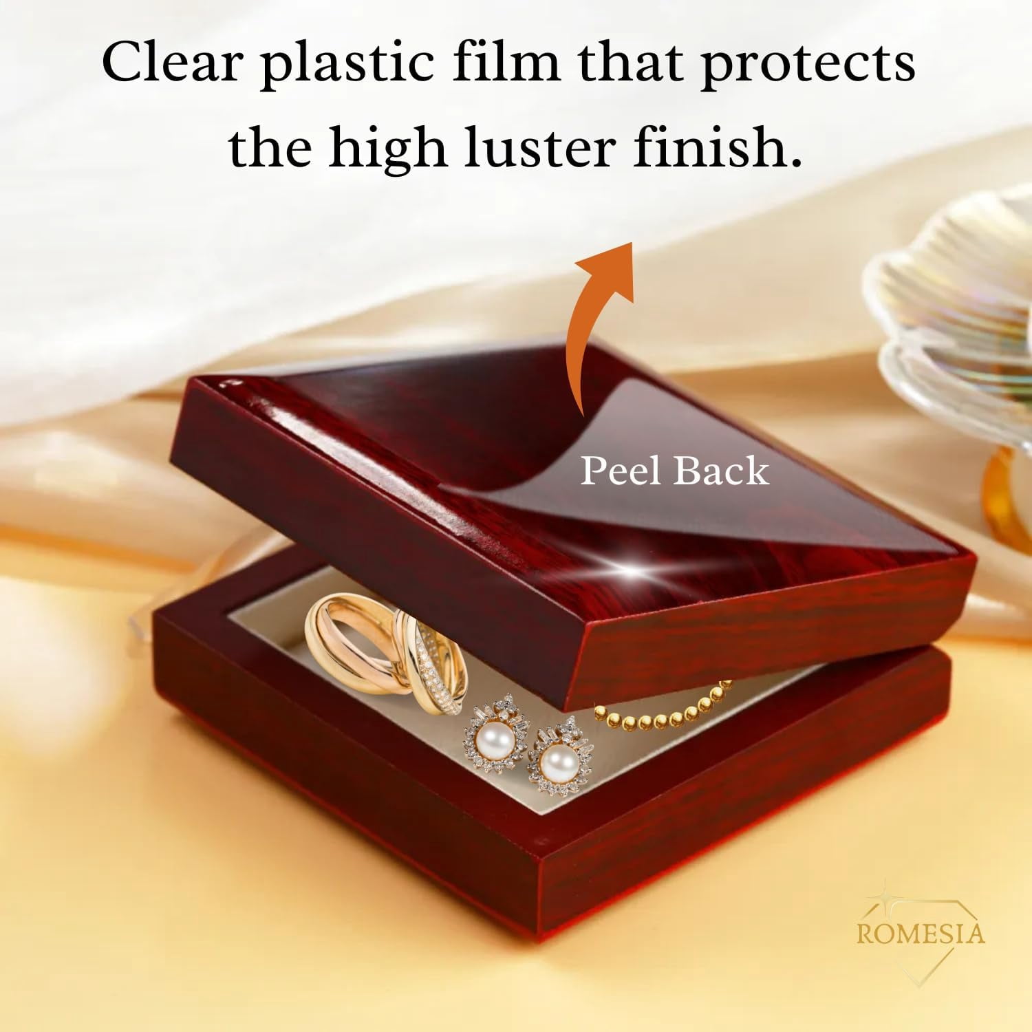 Necklace Gift Box with Light, Elegant Luxury Small Jewelry Box with Lighted Interior for Presentation and Display of Bracelet, Earring, Chains