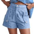 thumbnail image 2 of Gspmoly Shorts pour Femmes, Shorts Décontractés Rétro Unis Amples avec Poches pour Femmes Shorts de Course jusqu'à 65 % de Rabais Bleu Pâle m, 2 of 6