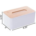 thumbnail image 4 of Basicwise  Bamboo Removable Top Lid Rectangular Tissue Box, 4 of 6