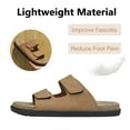 thumbnail image 4 of Men's Cork Insoles Sandals Open-Toe Adjustable Casual Slippers Lightweight Comfortable Flat Shoes Brown 10.5 US, 4 of 7