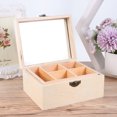 thumbnail image 3 of 1 caja de joyería de madera con espejo doble, arcilla ligera, arcilla de nieve, caja de joyería, organizador de caja de joyería hecha a mano (color madera), 3 of 7