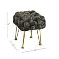 thumbnail image 6 of Home Soft Things Crushed Velvet Pouf Stool Ottoman - Chocolate - 16x16x16'', 6 of 7