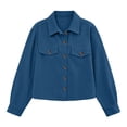 thumbnail image 5 of MaFYtyTPR Women's Corduroy Jacket Lapel Collar Button Front Pockets Cropped Casual Coat for Fall Daily Wear, 5 of 5