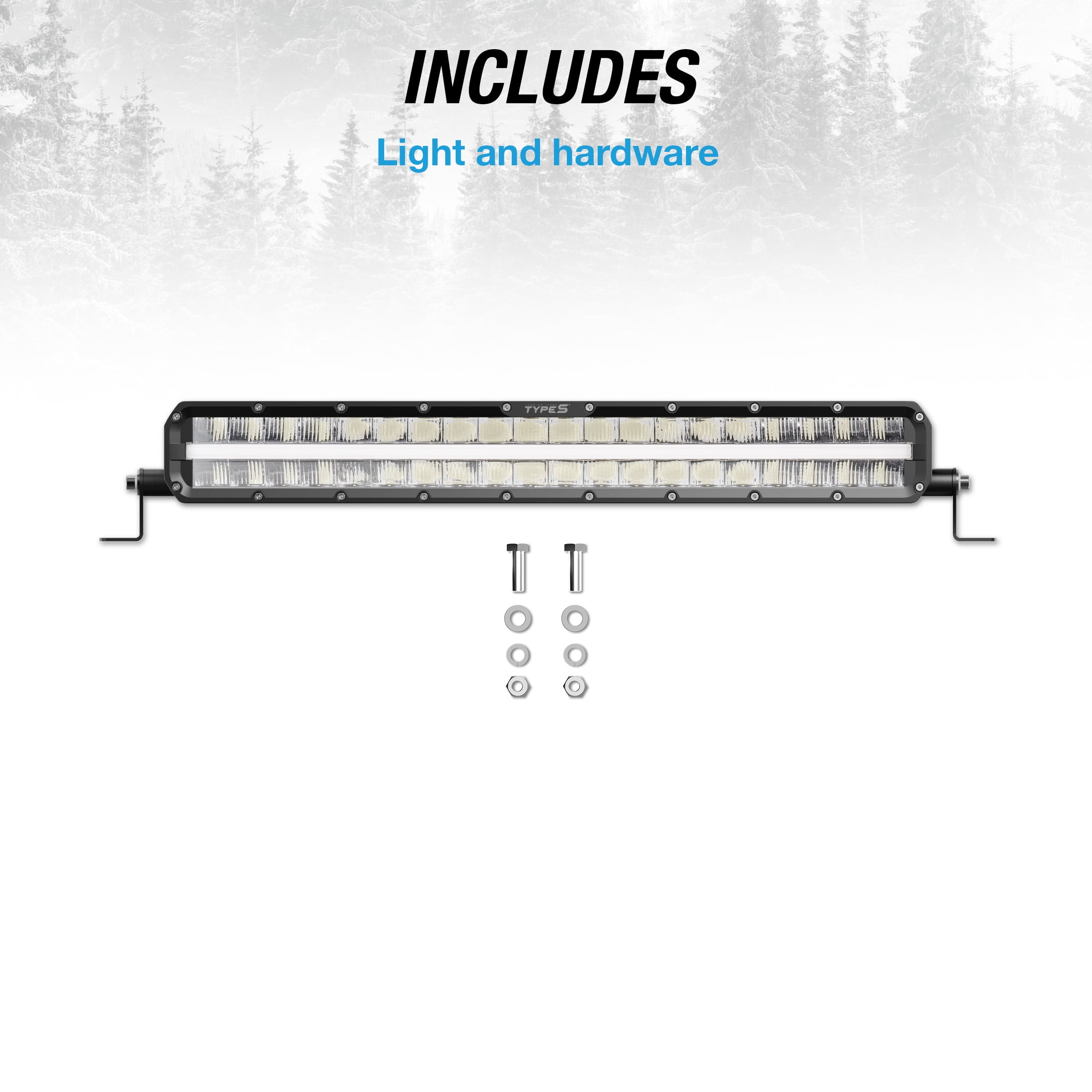 TYPE S Elevate 20 inch Spot + Flood Combo Beam Bar with Amber Accent - DOT Compliant, 10400 Lumens, Die-Cast, Off-Road for Truck Jeep UTV ATV SUV, 1 Pack