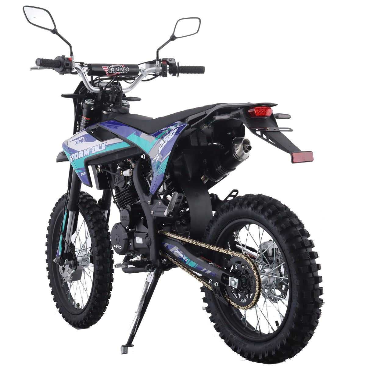 X-Pro Storm DLX 250 Dirt Bike with Zongshen Brand Engine 5-Speed Manual Transmission, Electric/Kick Start! Big 19"/16" Wheels!
