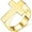 Gold, variant on Stainless Steel Christian Sideways Cross Signet Style Ring