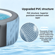 POOLTOHOT Inflatable Hot Tub 71 x 28, Portable Hot Tubs Built-in Heat Pump and 6-Color Lights for 2-4 Person, Blow Up Outdoor Hot Tubs with 143 Soothing Air Jets and Filter System for SPA