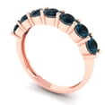 thumbnail image 2 of 1.05 ct Brilliant Round Cut Natural London Blue Topaz 14k Rose Gold Stackable Band SZ 6.75, 2 of 6