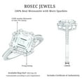 thumbnail image 5 of Rosec Jewels Moissanite Engagement Ring with Halo - Art Deco Ring (3 Carat, 8 mm Asscher Cut, D-VS1 Quality), 18K White Gold, US 11.50, 5 of 8