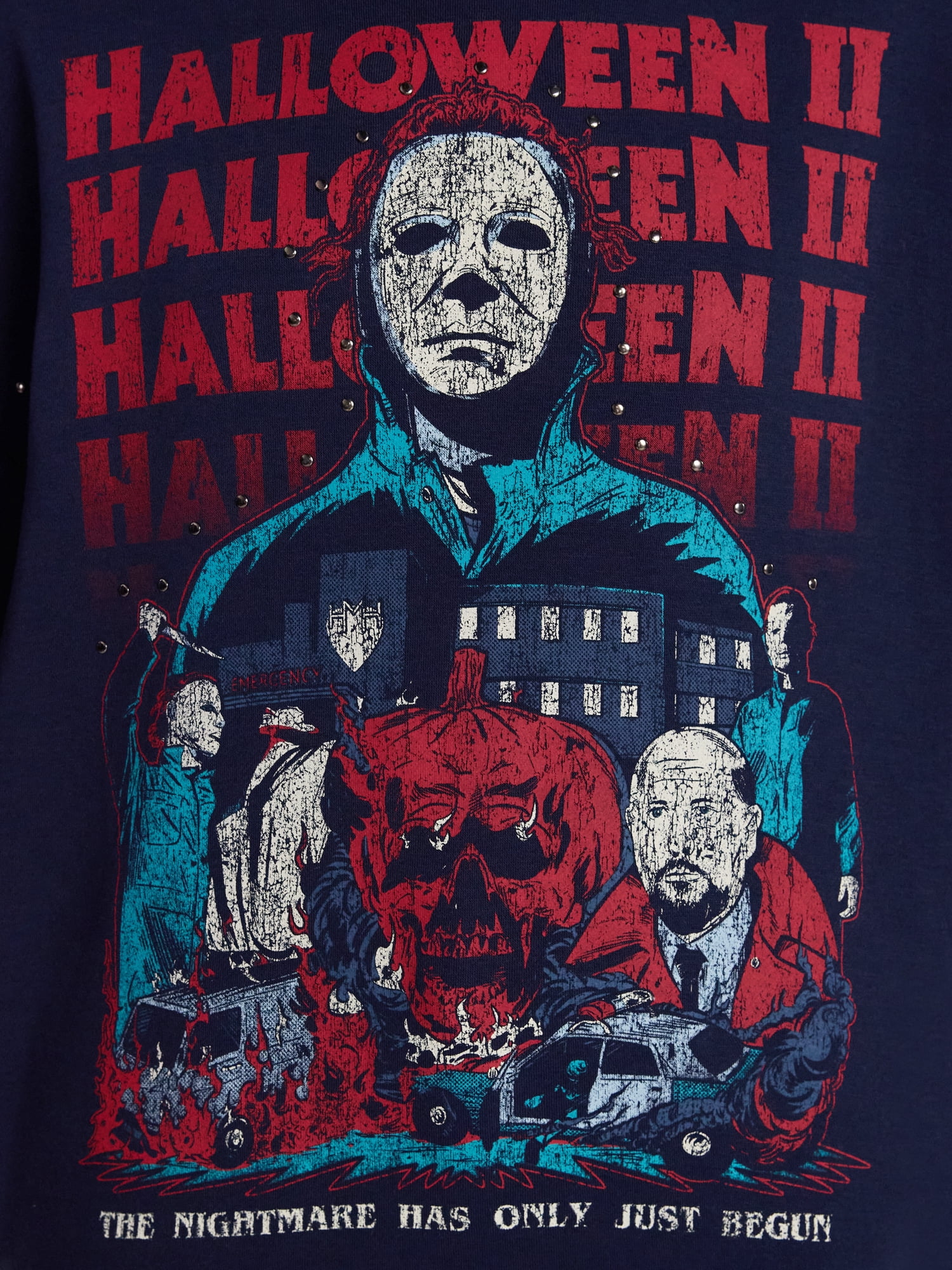 Halloween II Women's Studded Graphic Hoodie Sweatshirt, Sizes XXS-4X