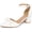White, variant on Women's Pumps Pointed-Toe chunky Heel Shoes with Bow Elegant Ankle Strap Dress Shoes for Wedding Party Office