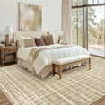 thumbnail image 3 of FairOnly 8'x10'Modern Machine Washable Non Slip Area Rug Intertwined Geometric Soft Low Pile Rug for Dining Room Bedroom Kitchen,Camel, 3 of 7
