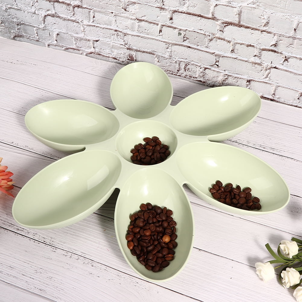 YAHHU PP Durable Six Petals Multiple Case Slow Feeder & Water Feeding Bowl for Cats and Dogs, Green (16.5 inches / 42 cm)