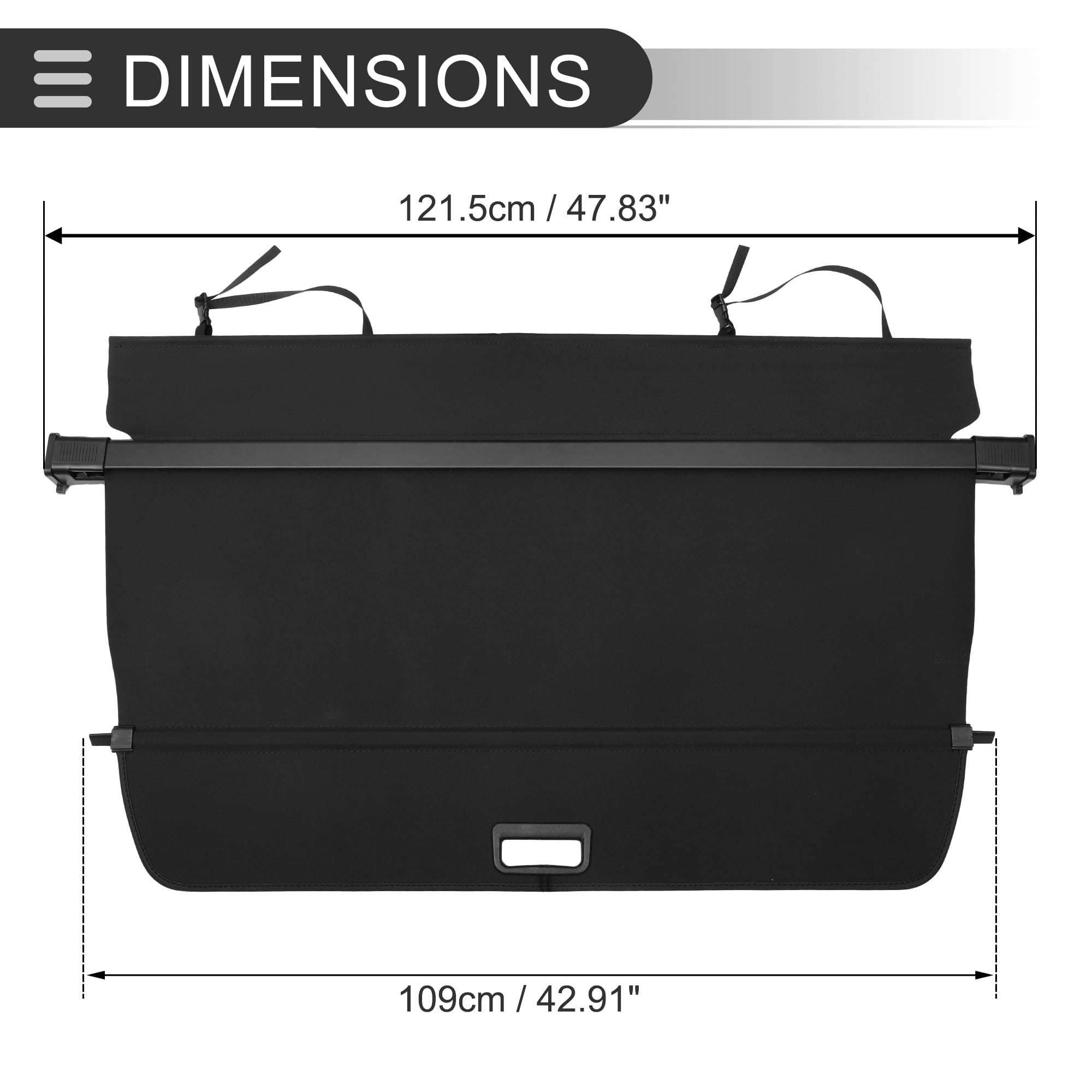 Unique Bargains Retractable Cargo Cover Gloss Black for Volvo XC60 2018-2024