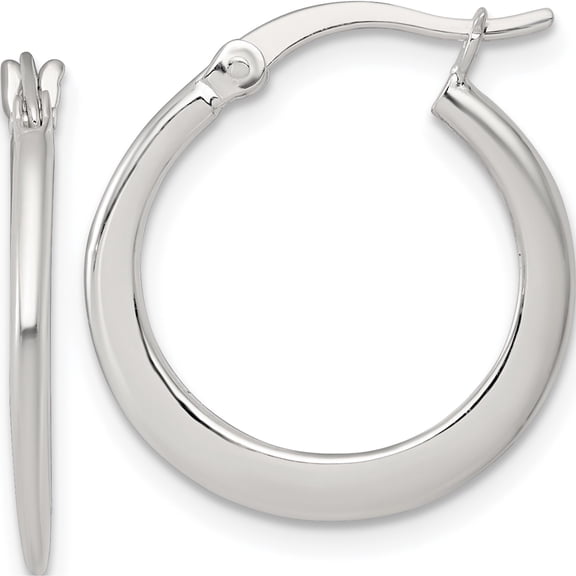 Sterling Silver Breathtaking, Feminine 21.25 Mm 20 Polished 20.0Mm Tapered Round Hoop Earrings