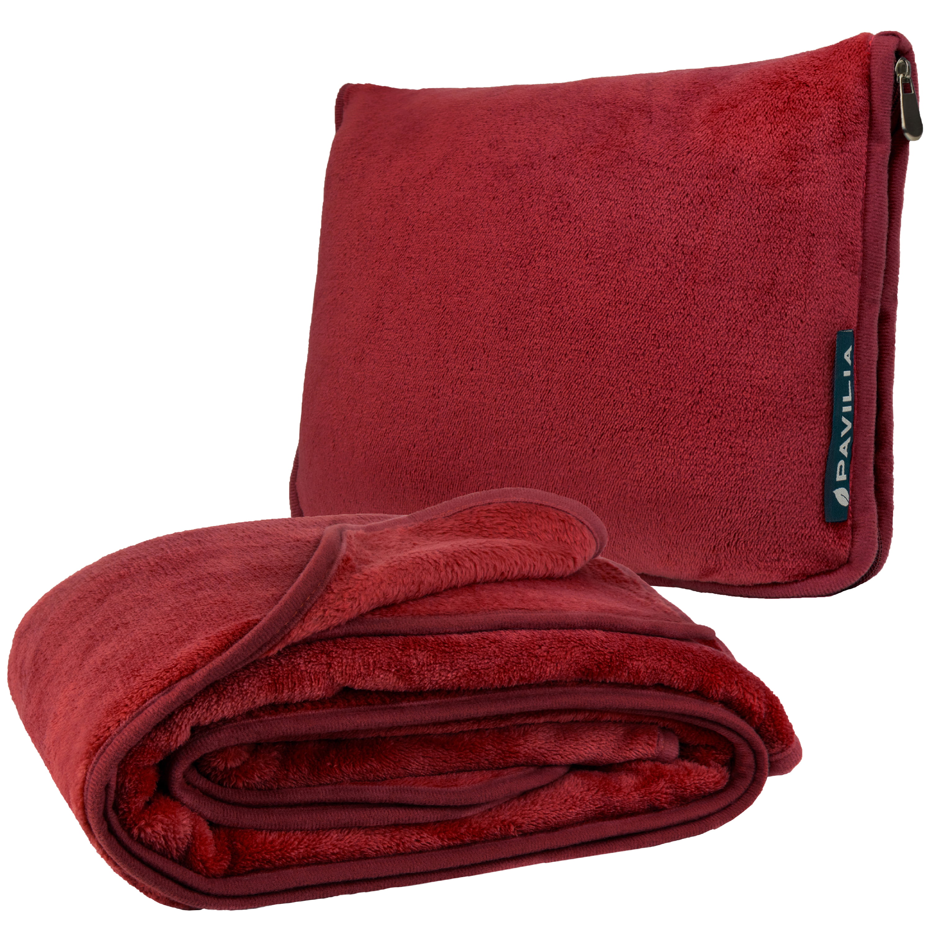 PAVILIA Travel Blanket and Pillow Warm Soft Fleece 2IN1 Combo
