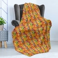 thumbnail image 4 of Colorful Soft Flannel Fleece Blanket, Pattern with 3D Vibrant Colored Ring Shapes on Grunge Striped Rainbow Background, Cozy Plush for Indoor and Outdoor Use, 70" x 90", Multicolor, by Ambesonne, 4 of 5