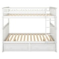 thumbnail image 5 of Euroco Pine Wood Bunk Bed with Storage, Full-over-Full Two Beds for Kids Teens, White, 5 of 14