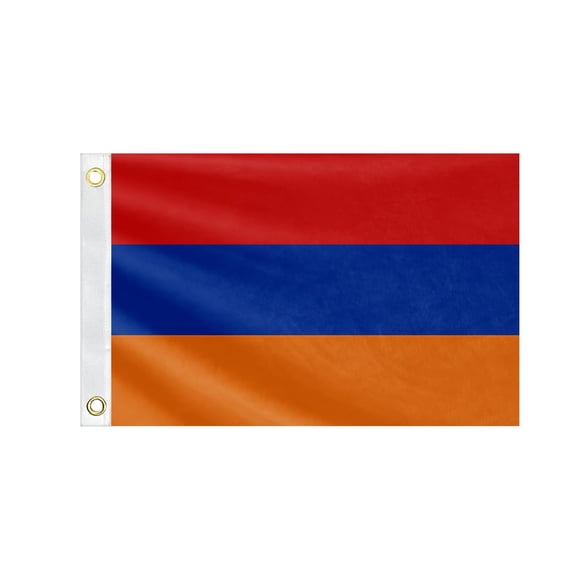 Double Sided Armenia Boat Flag 12x18IN Armenians Marine Small Flag Bright Colors Fade Proof Nylon Truck Motorcycle Banner with 2 Brass Grommets Outside
