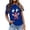 A-Blue427, variant on XUELUO Womens T-Shirts Short Sleeve Round Neck Clown Graphic Pattern Tshirts Carnival Party Summer Funny Loose Lady Tops