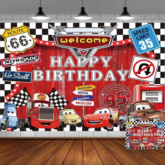 Cars Backdrop Banner Party Supplies Poster Movie Theme Background for Photography Kids Birthday Decorations