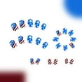 thumbnail image 7 of Independence Day Press on Nails Medium Square Fake Nails Patriotic Flag Patter False Nails Full Cover Glossy Stick on Nails Reusable Acrylic Nails for Women 4th of July Manicure Art, 7 of 7