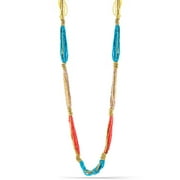 TAZZA WOMEN'S MULTI-COLORED LONG SEED BEAD NECKLACES