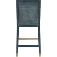 thumbnail image 3 of Currey And Company 7000-0902 Santos 18" Wide Mahogany, Rattan Counter Stool - Vintage Navy, 3 of 7