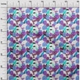 thumbnail image 3 of oneOoneViscoseJerseyAquaBlueFabricTropicalFloralWithBirdsDiyClothingQuiltingFabricPrintFabricByYard60InchWide, 3 of 4