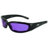 Global Vision Chicago Padded Riding Glasses (Black Frame/Purple Lens)