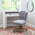 thumbnail image 2 of Riverbay Furniture Transitional Fabric Tufted Swivel Office Chair in Gray, 2 of 14