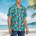 thumbnail image 5 of Xecao Skull Cat print Hawaiian shirt - a stylish short-sleeve button-down for men, perfect for casual beach and tropical outings., 5 of 9