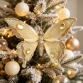 thumbnail image 4 of Clearance Under $2 Christmas Butterfly Ornament, 3D Glitter Gem Hanging Decor, 1PC, 16.5x12.5cm, Tree Wreath Window, Gold (A), 4 of 5