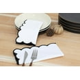 thumbnail image 5 of PurpleEssences Solid Scallop Cloth Napkins Set of 6 18x18 inches- White - Edges - Black, 5 of 5