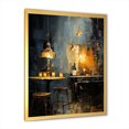 thumbnail image 2 of Designart "Melodic Vibes at Yellow and Grey Jazz Cafe III" Music Framed Wall Art - Traditional Yellow Music Jazz Hallway Framed Wall Art Decor, 2 of 6