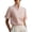 Pink, variant on Women's 2026 Summer New Chinese Style Stand Collar Button Down Shirt, Elegant Minimalist Office Top for Daily Commute, Breathable and Lightweight Beige L