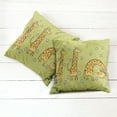 thumbnail image 6 of Ambesonne Animal Throw Pillow Cover 2 Pack, Illustration of Giraffes, 16", Avocado Green Caramel, 6 of 7