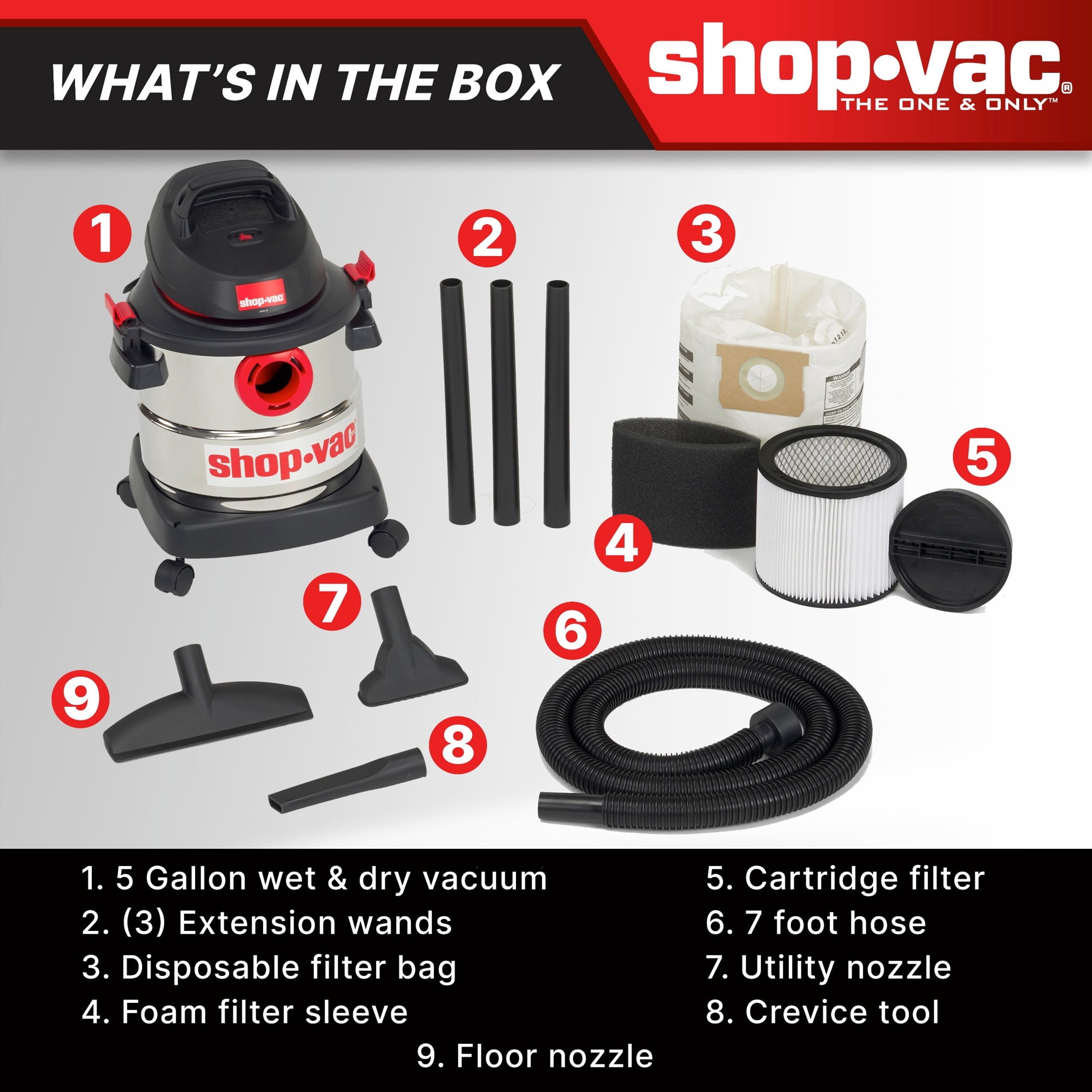 Shop-Vac 5 Gallon 4.5 Peak HP Wet Dry Vacuum