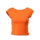 thumbnail image 5 of Sunloudy, blusas cortas para mujer, suéter de moda de Color sólido de manga corta para mujer, camiseta reversible en la parte delantera y trasera, rojo/azul Sunloudy  moda, 5 of 10