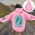 thumbnail image 5 of FAOWME Women's Hoodies With Pocket Long Sleeve Cartoon Print Drawstring Loose Fit Comfortable Sweatshirt For Everyday Wear Pink M, 5 of 7