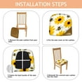 thumbnail image 4 of Bees and Sunflowers Seat Covers for Dining Room Chairs Set Of 6,Stretch Printed Washable Chair Seat Cover with Elastic Ties and Button,Removable Waterproof Couch Cushion Covers, 4 of 6