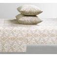 thumbnail image 5 of Feather and Stitch New York 4-Piece 300 Thread Count Ivory Paisley 100% Cotton Percale Sheet Set, Full, 5 of 5
