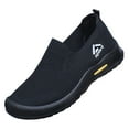 thumbnail image 5 of Mens Sneakers Casual Knit Mesh Arch Support Orthopedic Walking Shoes Nonslip Lightweight Workout Gym Athletic Shoes Loafers Black Size 9.5, 5 of 5