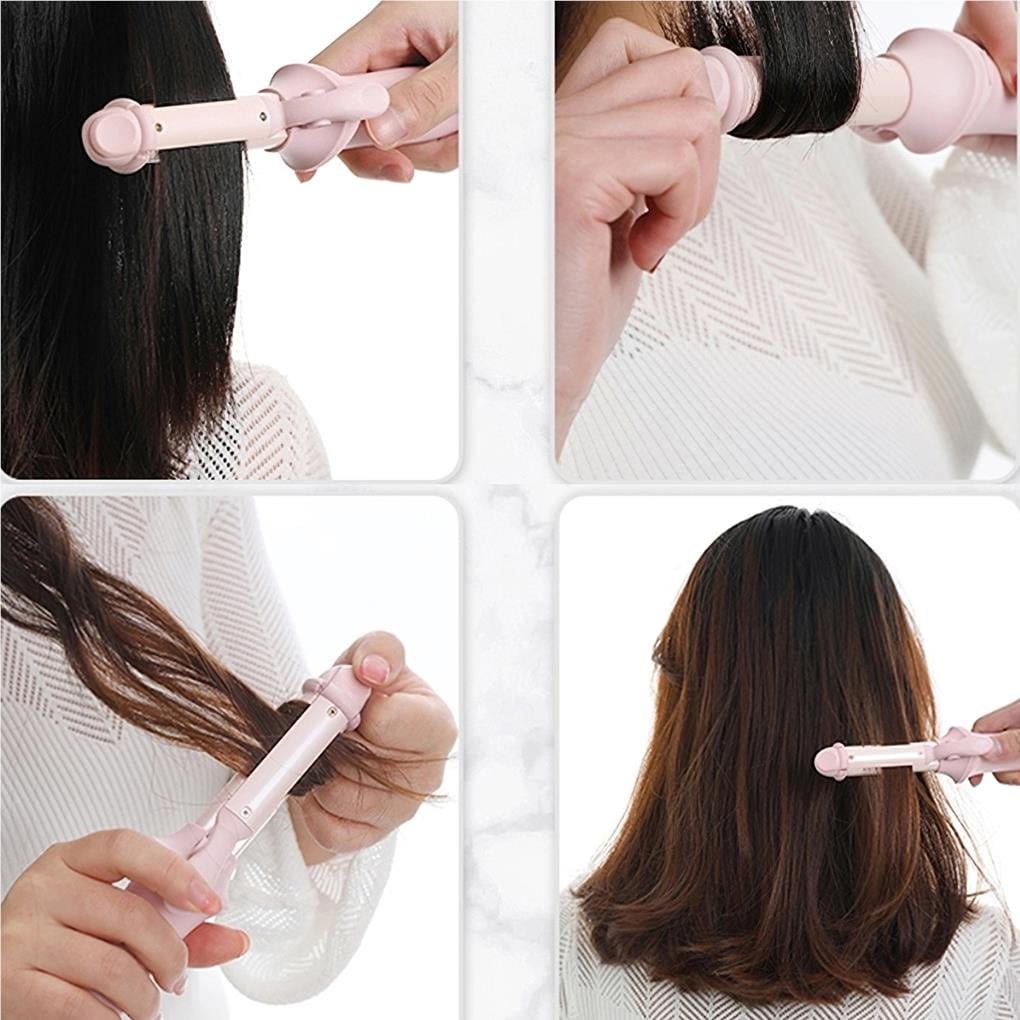 2 in 1 Curling Iron Rechargeable Hair Curler Portable Hair Curling Wand with 3 Temperature Modes PI Heating Technology for Women Home Traveling