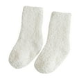 thumbnail image 2 of MPWEGNP Fuzzy Socks Kids Fashionable Simple Solid Color Coral Velvet Floor Non Slip Toddler Comfortable Cute Crew Socks, 2 of 3