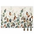 thumbnail image 2 of Fall Thanksgiving Placemats Set of 12 Blue Green Plants Eucalyptus Leaves Heat Insulated Linen Place Mats, Washable Stain-Proof Table Mats for Dining Tables Holiday Decor 13x19inch, 2 of 9