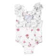 thumbnail image 6 of MKOSPLRT Baby Girl Fashion Swimsuit 3D Flower Backless One Piece Bathing Suit Casual Floral Print Swimwear Beachwear 6M-4Y, 6 of 11