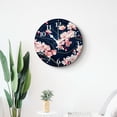 thumbnail image 4 of 14 Inch Wall Clock Battery Operated Silent Clock Decorative for Office, Kitchen, Outdoor, Living Room，Beautiful Cherry Blossom Flower Flroal Navy Blue Style, 4 of 4
