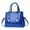Blue, variant on VSFAOV Women Handbags Purse Shiny Patent Leather Crocodile Pattern Top Handle Handbag Satchel Bags Zipper Medium Tote Bag White